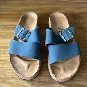 Birkenstock Papillio Blue Suede Almina Sandals Size 38